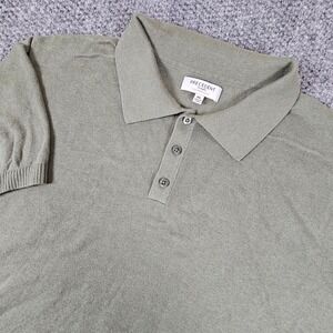 Precedent Los Angeles Cashmere Blend Knit Polo Shirt Sage Green XL SP-PERCY-MN